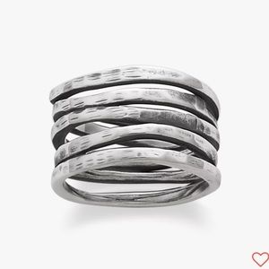 James Avery stacked hammered ring- size 7